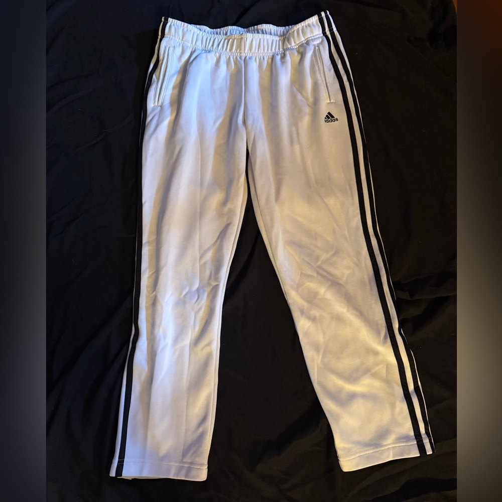 White Adidas Snap Pants